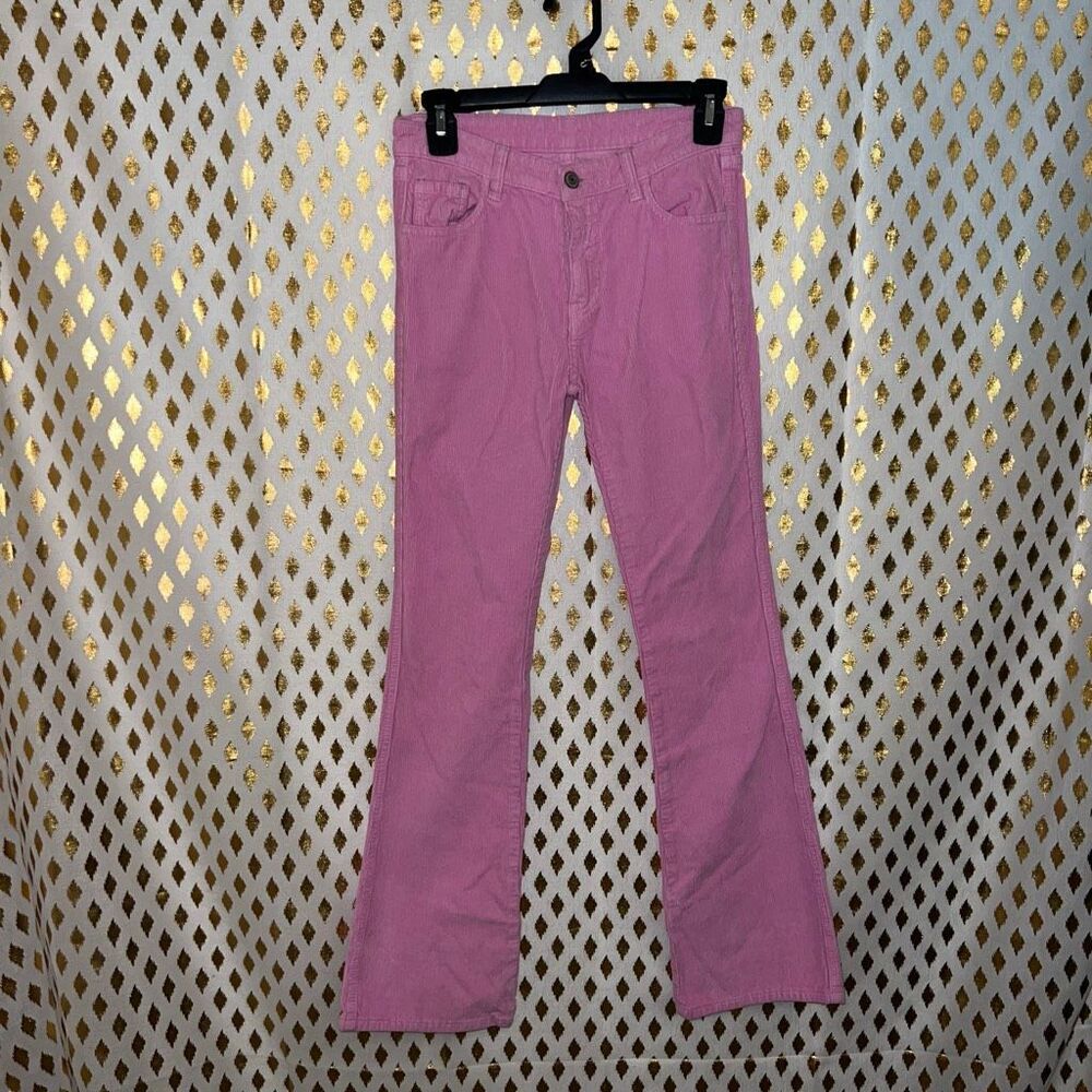 J Galt brandy Melville Pink flared leg corduroy pants jeans size S